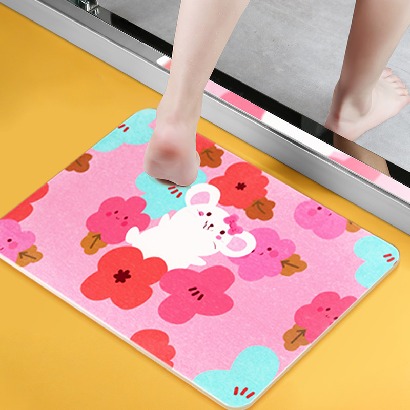 Diatom mud absorbent mat quick dry artifact mat anti-slip stone foot pad bathroom pedal toilet doorway floor mat