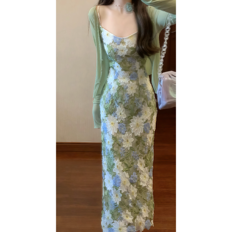 2-Piece French Style Dress Set: Embroidered Camisole - Taobao product photo 8