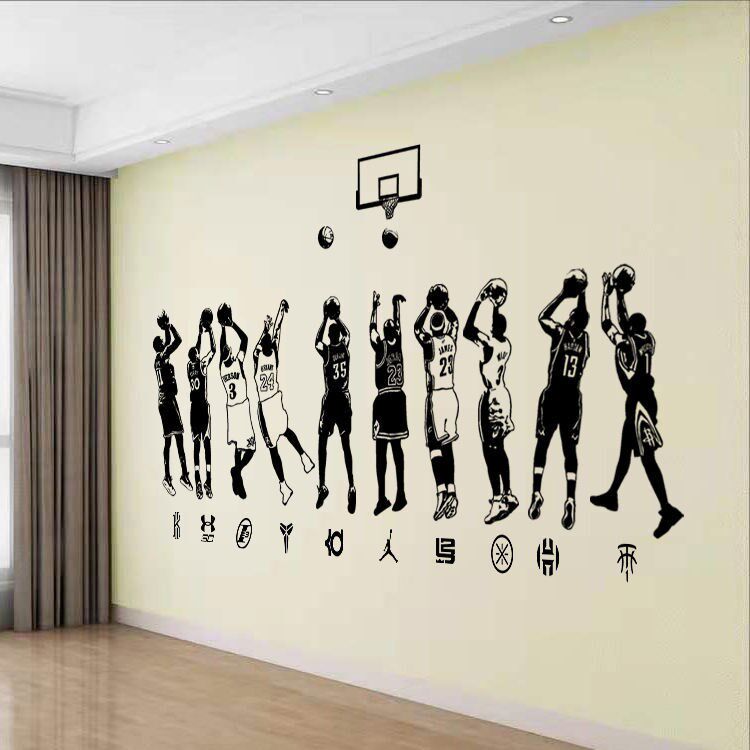  Basketball Themed Room Placement Curry James Poster Wall Sticker