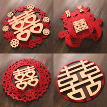 Wedding wedding wedding room decoration door wall stickers creative wedding supplies three-dimensional double joy sticker layout Wedding Encyclopedia