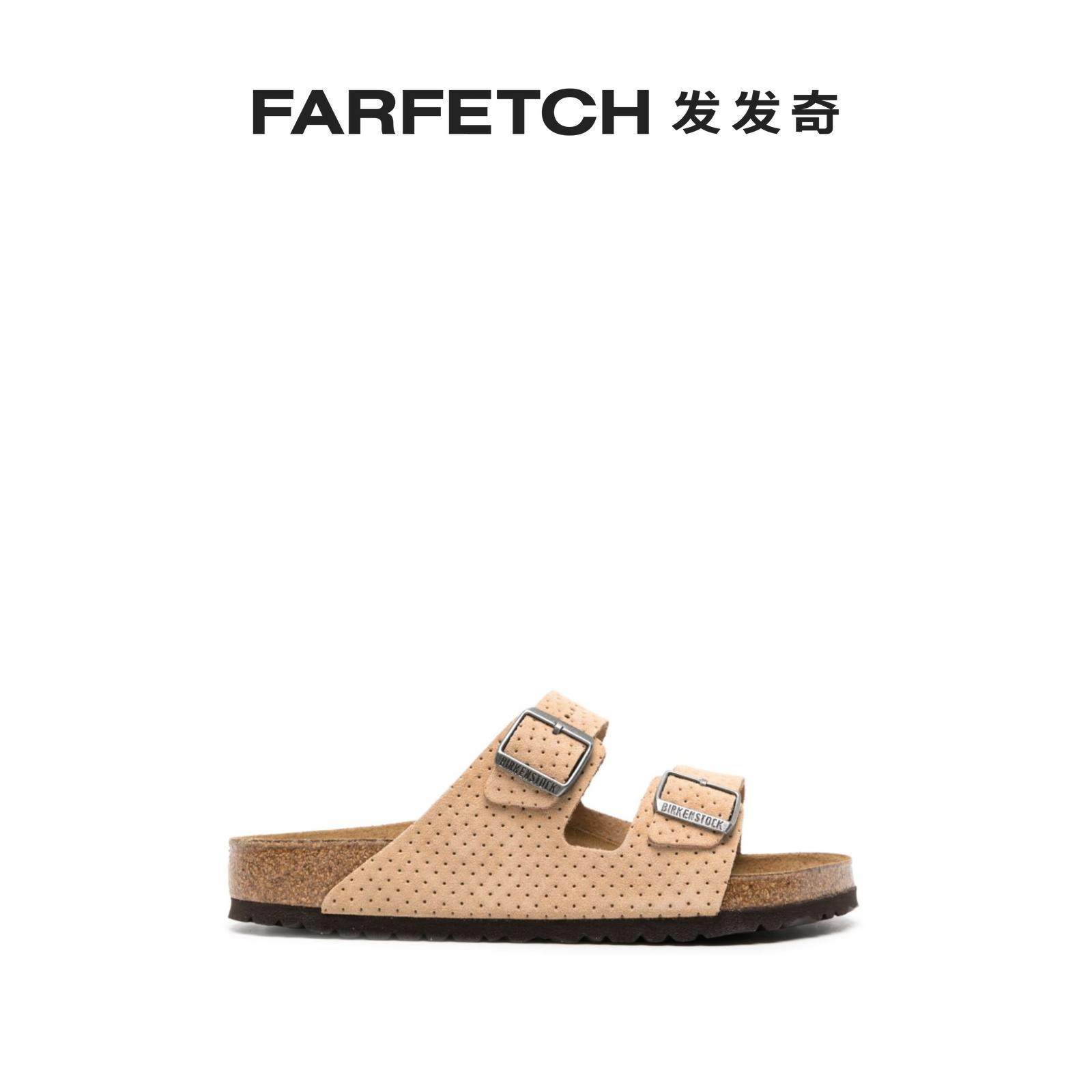 Birkenstock men's Arizona perforated suede leather sandals FARFETCH Fat Chic-Taobao