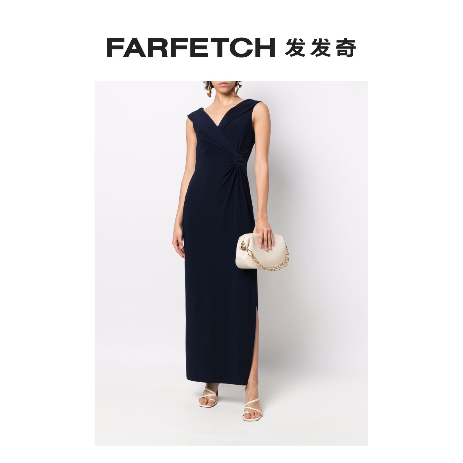 Lauren Ralph Lauren with sleeveless Knee-pleated Waist Dress Hairdresden-Taobao