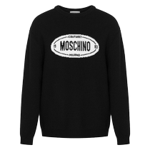 Moschino mens logo intarsia virgin wool sweater FARFETCH