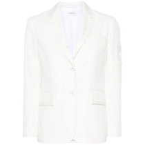 Thom Browne Womens Logo Patch Single Breasted Blazer FARFETCH