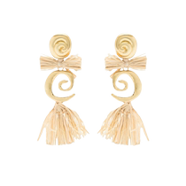 Bimba y Lola Womens Cornucopia Style Raffia Earrings FARFETCH