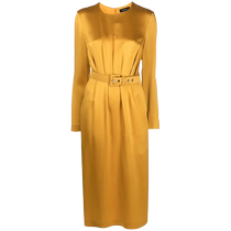 Rochas Womens Belted Satin Midi Dress FARFETCH