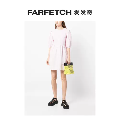 Ganni Ms. Elastic Pleacted Mini -Resress Farfetch странный