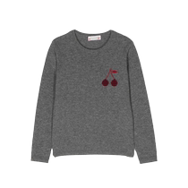 Final Sale]Bonpoint Childrens Clothing Brunelle Cherry Embellished Sweater FARFETCH