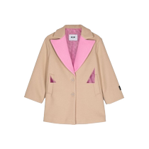 Msgm childrens clothing color-blocked felt jacket FARFETCH