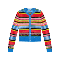 Ganni Womens Soft Striped Wool Cardigan FARFETCH