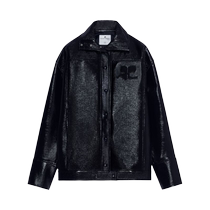 Courreges Womens Iconic Oversized Patent Fabric Jacket FARFETCH