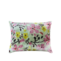 Les-Ottomans Unisex Flowers Velvet Pillow (50cm x 40cm)