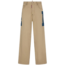 Dsquared2 mens logo patch straight pants FARFETCH