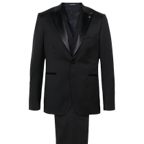 Tagliatore mens satin side decorated with single row of buttoned suit suit (three pieces) FARFETCH Fat Chic