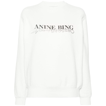 Anine Bing ladies logo printed cotton sweater FARFETCH Fat Chic