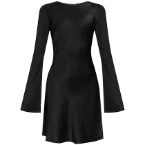 Ganni Womens Bell Sleeve Satin Mini Dress FARFETCH
