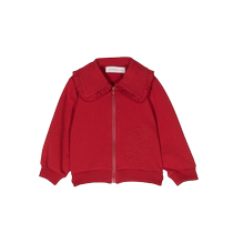 Monnalisa childrens clothing with same color stitched zipper cardigan FARFETCH