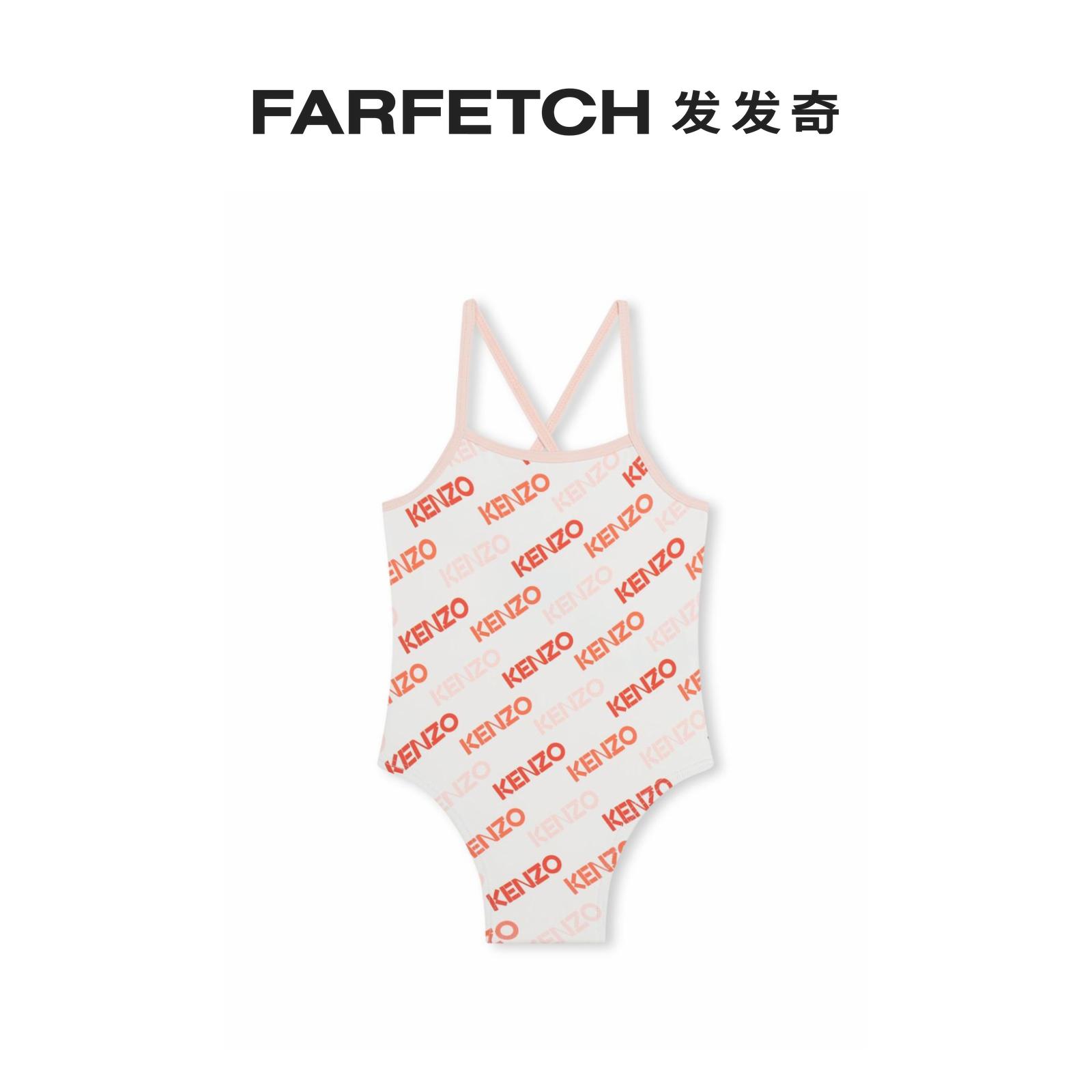 Kenzo Tong dress logo printed cross shoulder strap one-piece swimsuit FARFETCH Fat Chic-Taobao