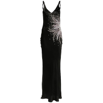 Amen Женское атласное платье с бисером FARFETCH