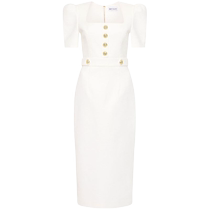Rebecca Vallance Ms. Clarisse with long dress FARFETCH hair chic