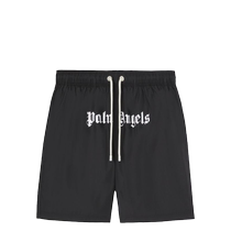 Palm Angels Mens Logo Print Swim Shorts FARFETCH