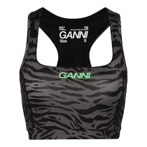 Ganni womens logo zebra print crop top FARFETCH