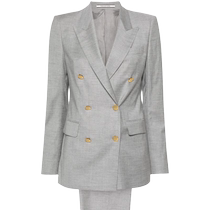 Lady Tagliatore mixed double-row buttoned suit jacket FARFECH hair chic