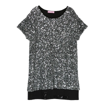 Final Sale]Miss Blumarine childrens sequined short-sleeved dress FARFETCH