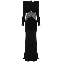 Elisabetta Franchi Womens Flocked Tulle Maxi Dress FARFETCH
