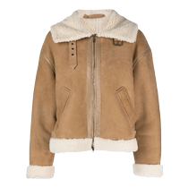 Salvatore Santoro womens leather buckle collar fur one-piece leather jacket is amazing