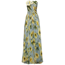 Oscar De La Renta Womens Poppy Print Off-Shoulder Chiffon Gown FARFETCH