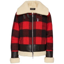 Dsquared2 womens plaid printed fur one-piece jacket FARFETCH