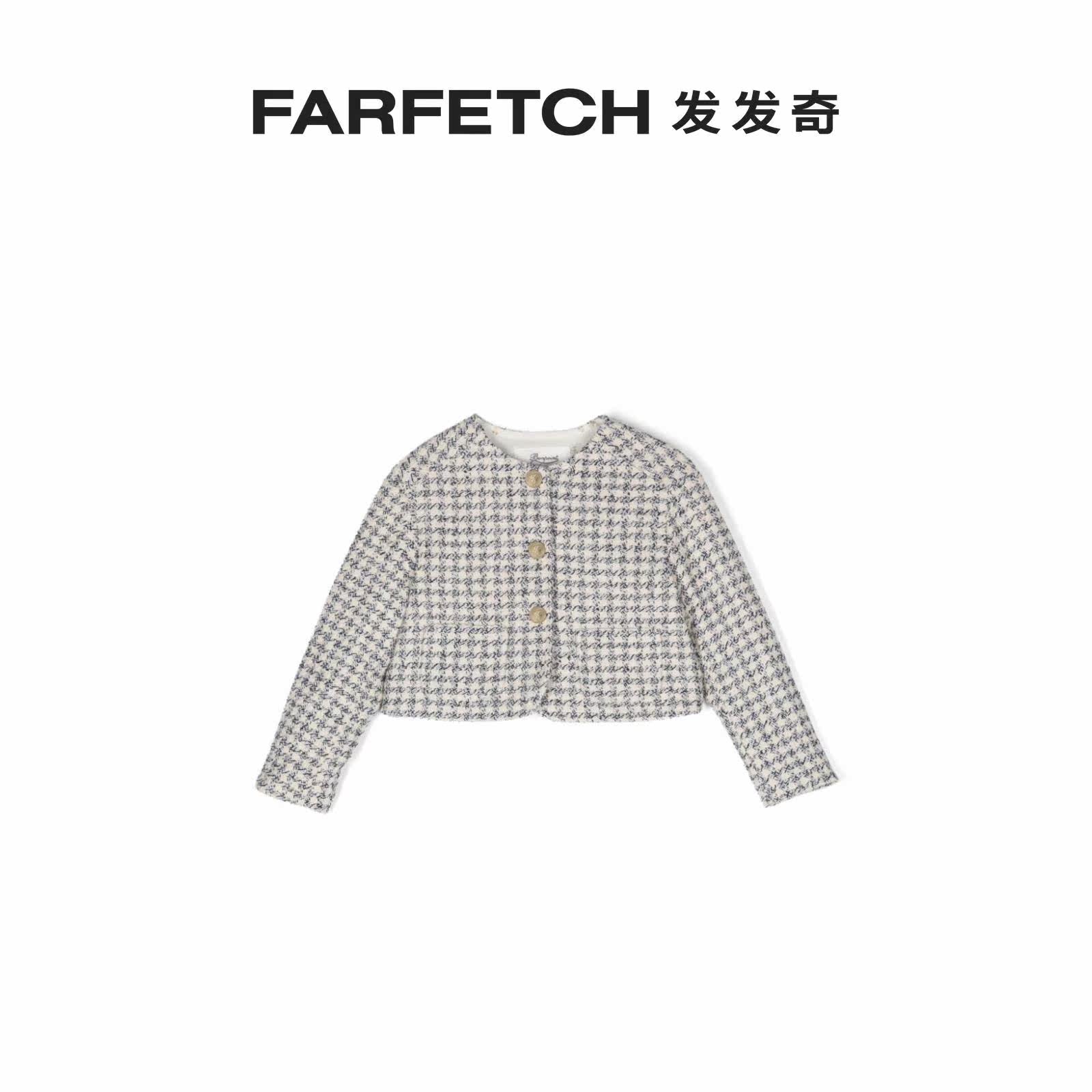 Bonpoint punk Bay children's dress coarse flower without collar jacket FARFETCH Fat Chic-Taobao