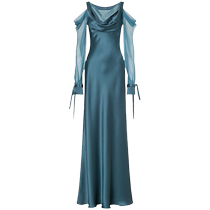 Alberta Ferretti womens draped off-the-shoulder gown FARFETCH