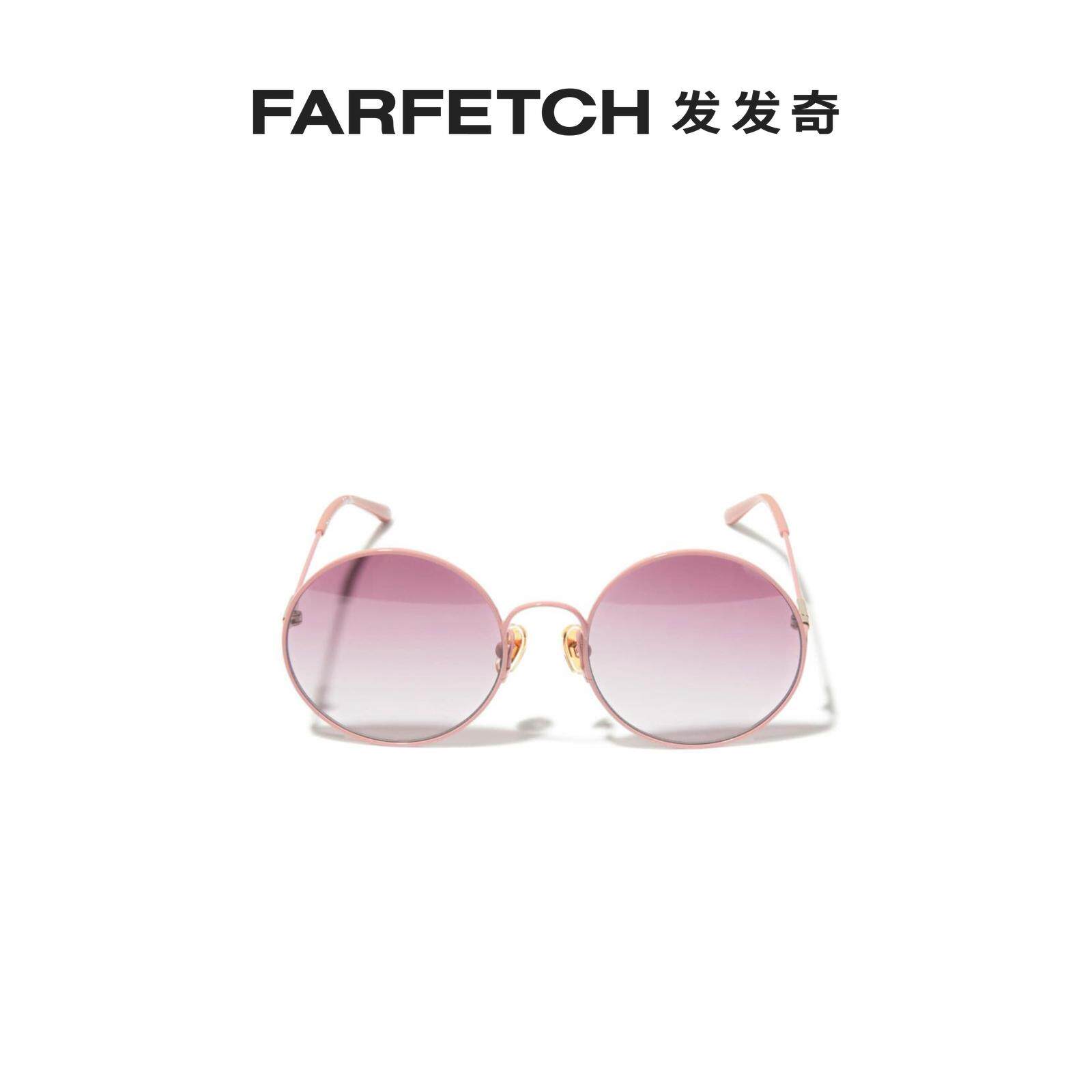 Chloe Child Bottling Logo Engraving Round Frame Sunglasses FARFETCH Hair Chic-Taobao