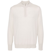 Eleventy mens densely woven wool zipper sweater FARFETCH