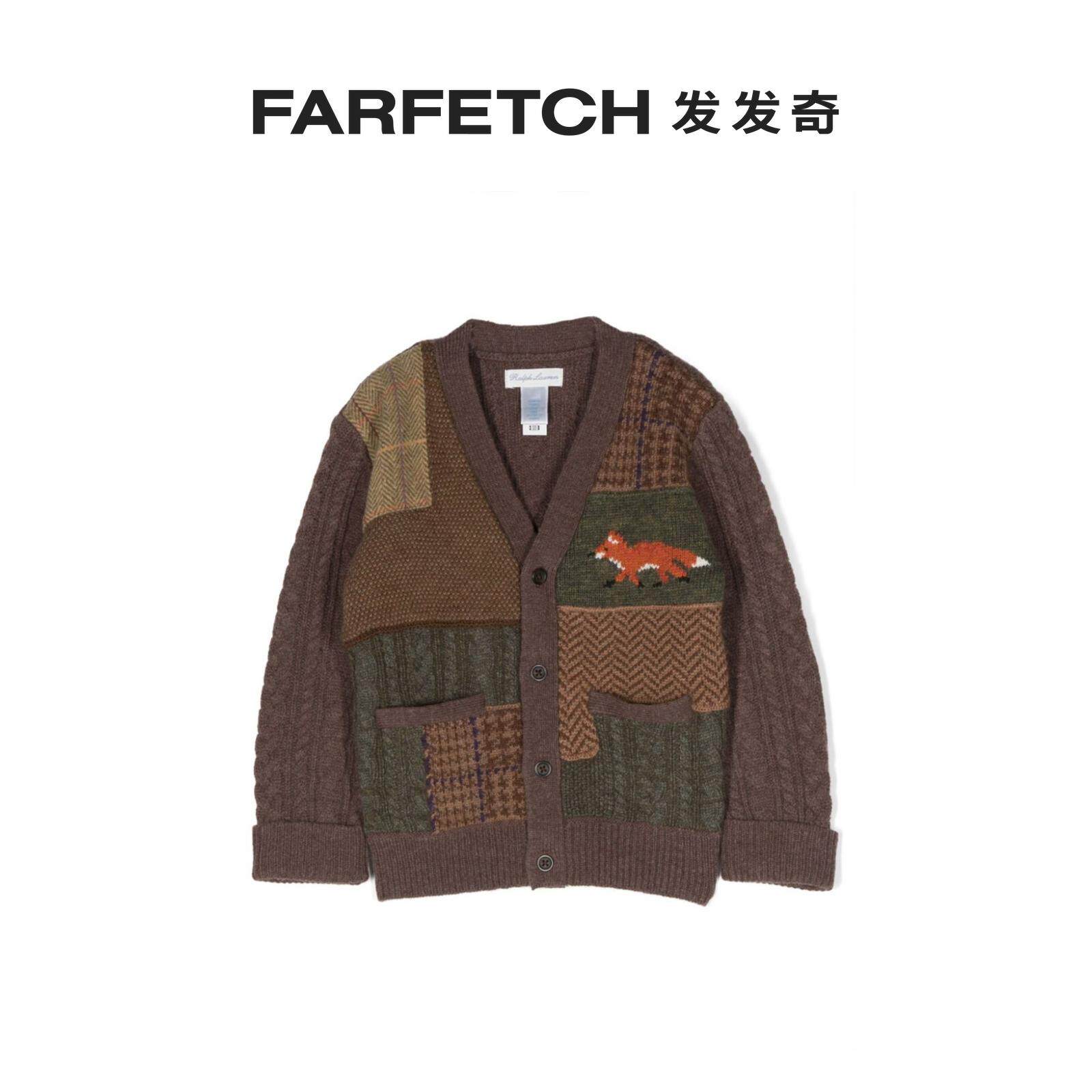 Ralph Lauren children's clothing collage design patterned cotton cardio-hoodie FARFETCH Fat Chic-Taobao