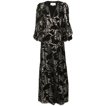 BaSh lady Baddie gold sterling silver details extra-long dress FARFETCH hair chic