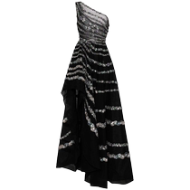SAIID KOBEISY Womens beaded one-shoulder dress FARFETCH