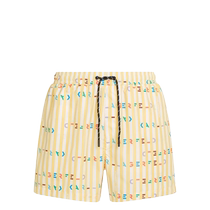 Karl Lagerfeld men logo printed striped swimsuit FARFETCH hair chic
