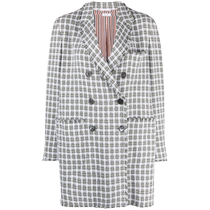 Final Sale] Thom Browne Womens Plaid Oversized Jacket FARFETCH
