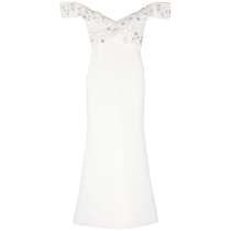 Badgley Mischka Womens Beaded Off-Shoulder Gown FARFETCH