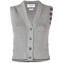Thom Browne Womens Four Stripes Intarsia Knitted Vest FARFETCH
