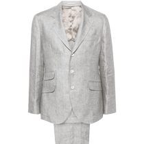 Brunello Cucinelli mens single-breasted linen suit FARFETCH