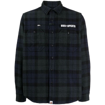 BAPE mens plaid flannel shirt FARFETCH