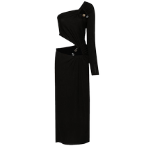 Christopher Esber Womens Hollow Asymmetric Maxi Dress FARFETCH
