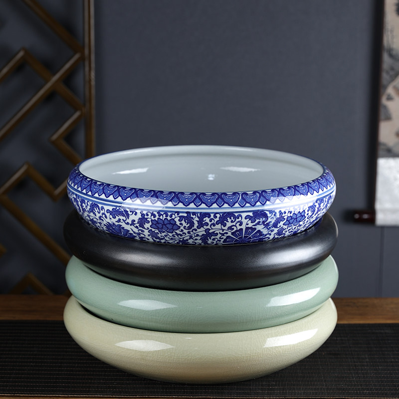 Jingdezhen ceramic fish tank desktop large lucky goldfish turtle tank pot sleeping bowl lotus narcissus lotus pot ornament