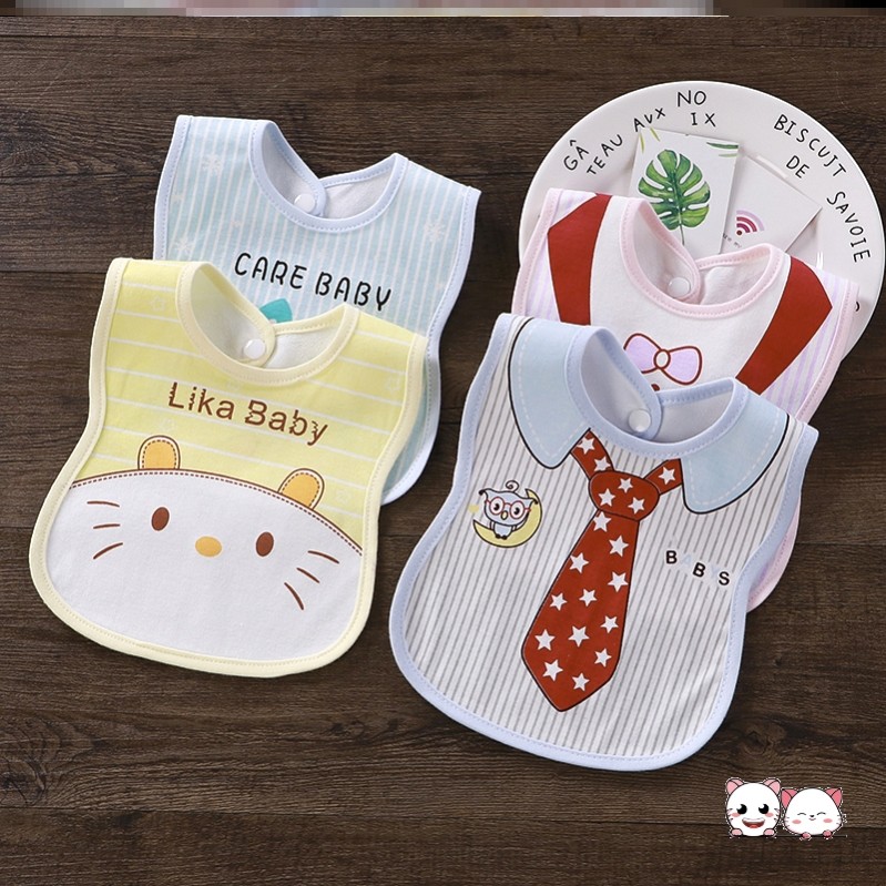 1 to 2 years old baby saliva towel U-shaped baby cotton saliva bib waterproof bib newborn baby eating pocket