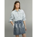 Ретро дизайнерское весеннее платье, небольшая джинсовая юбка