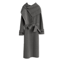 ELLE grey Gray Department Two-sided woolen jacket woman 2023 winter dress with a small crowdcoat of temperament